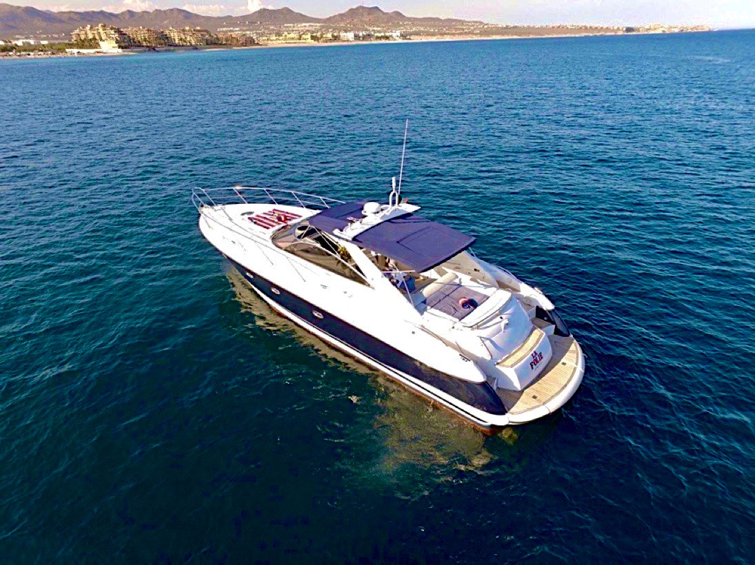 Luxury sunset yacht deck in Cabo Mexico
