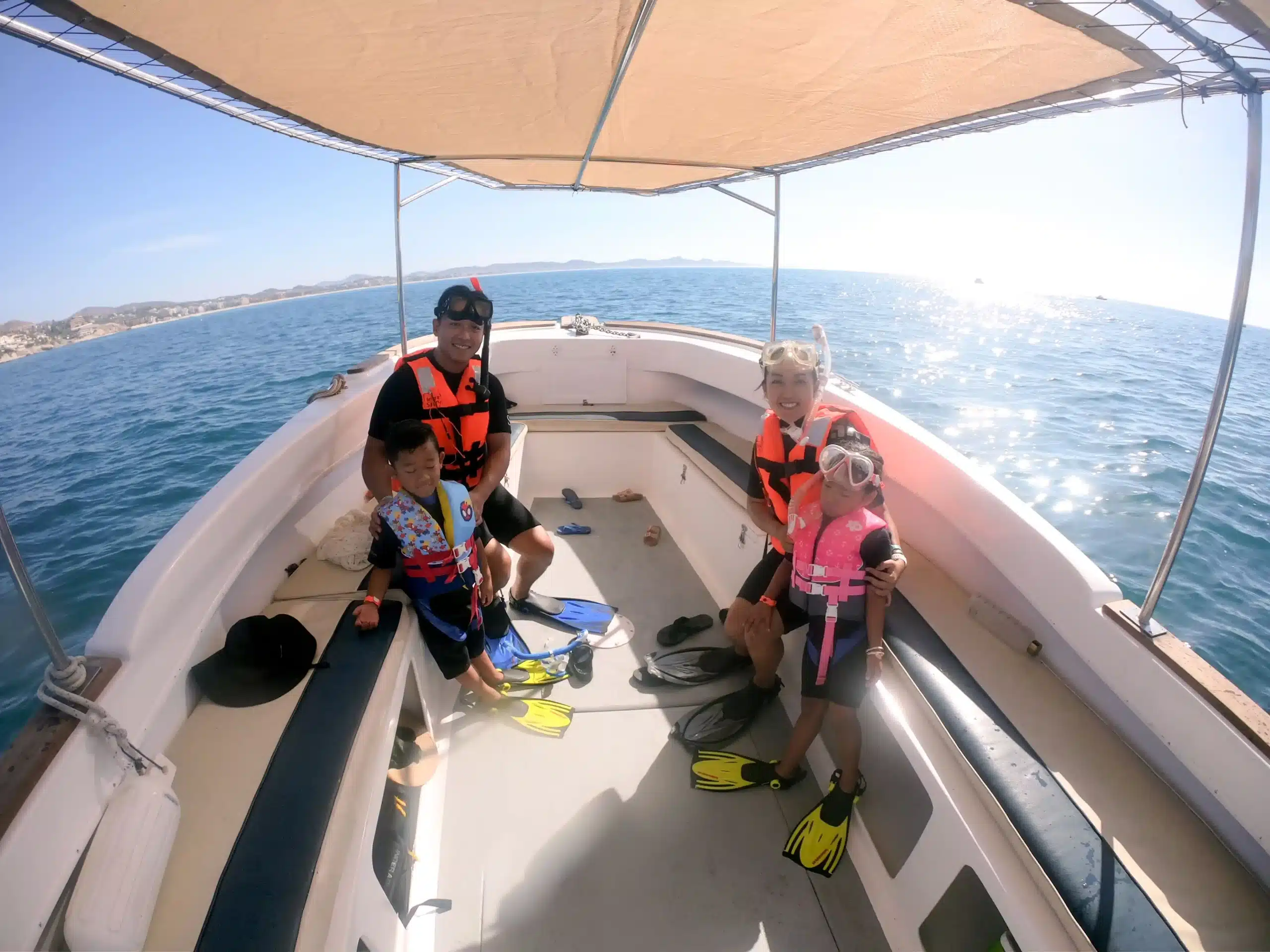 Snorkeling boat Cabo Mexico beginners