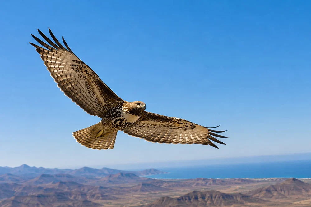 Eagle flying over Baja California